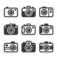 camera icons set on white background vector image vector image