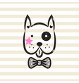 cute gentleman dog tshirt design vector image vector image