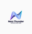 logo letter n thunder gradient colorful style vector image vector image