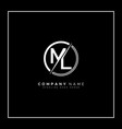 ml logo template - simple icon for initial letter vector image vector image