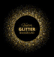 black and gold background with glitter frame vector image