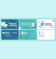 business card design set for private dentist vector image