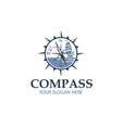 compass with sailboat vector image