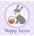 happy easter greeting card with a cute rabbit vector image