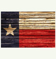texas tx flag on rustic old wood wall vector image vector image