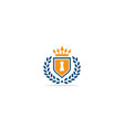 key shield crown emblem logo vector image