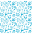blue christmas background seamless tiling vector image