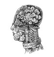 hand drawn mechanical head vector image