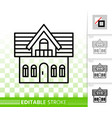 house simple black line home exterior icon vector image