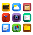 flat app icons set 3 vector image vector image