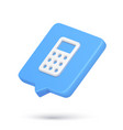 minimalist calculator 3d icon for counting finance vector image