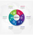 circle chart template for infographics with 6 vector image