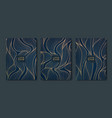 japanese leaves art deco patterns wavy vector image