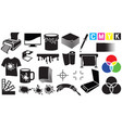 printing icons set vector image