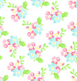 seamless floral pattern with little pink and blue vector image vector image