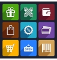 shopping flat icons set 35 vector image vector image