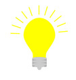 yellow light bulb on a white background vector image