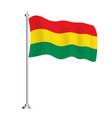 bolivian flag isolated wave flag bolivia vector image