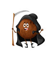 cartoon halloween coconut character nut vector image