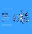 electronic document management banner vector image vector image