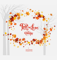 fall leaves frame vector image