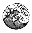 water waves in the with sacred geometry vector image