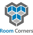 3d isometric empty room corners symbol vector image