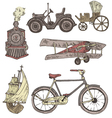 engraved transport set vector image