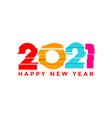 happy new year 2021 modern font cut abstract vector image