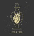 human heart in glass bottle vector image