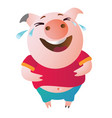emoji character pig laughs to tears vector image
