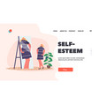 high self-esteem inadequate perception landing vector image