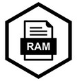 ram file document icon vector image vector image