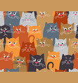 seamless pattern cat cute pet colorful vector image
