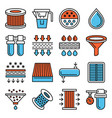 water air and car oil filter related icons set vector image vector image