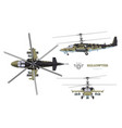 blueprint camouflage military helicopter vector image