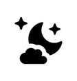 crescent night icon vector image vector image