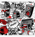 graffiti seamless background on white background vector image