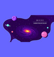 outer space concept banner template in flat style vector image