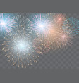 set isolated fireworks on a transparent vector image