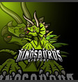 triceratops sport mascot logo design vector image