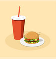 burger and cola vector image