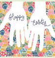 happy easter greeting card easter eggs pattern vector image vector image