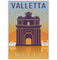 valletta vintage poster vector image vector image