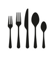contours cutlery spoon knife forks vector image