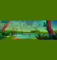 forest swamp cartoon game landscape background vector image