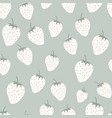 pastel green strawberry seamless pattern spring vector image vector image