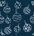 seamless pattern christmas toys balls retro vector image vector image
