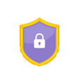 purple classic shield yellow frame and lock vector image