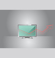 screen computer monitor and graph vector image vector image